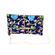 Velvet Beaded Clutch Bag with Gold Chain in Vibrant Floral Design